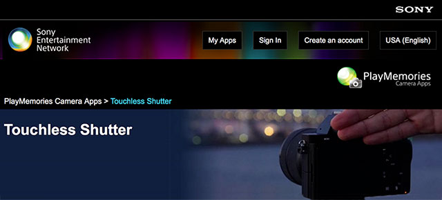 Sony Touchless Shutter Camera App