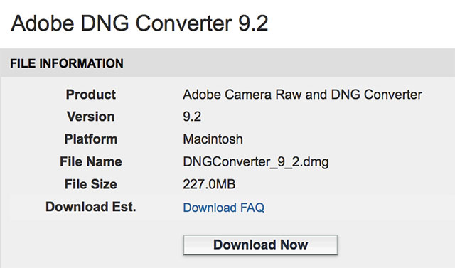 adobe dng converter help