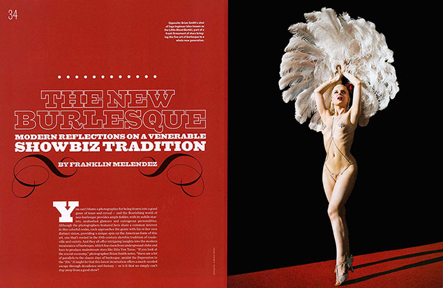 Brian Smith portraits of burlesque photography in American photo magazine