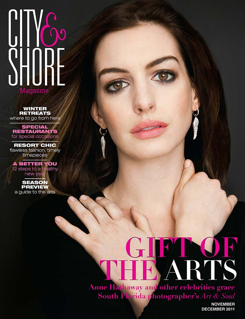 Anne Hathaway on the cover of City & Shore magazine photographed by Brian Smith