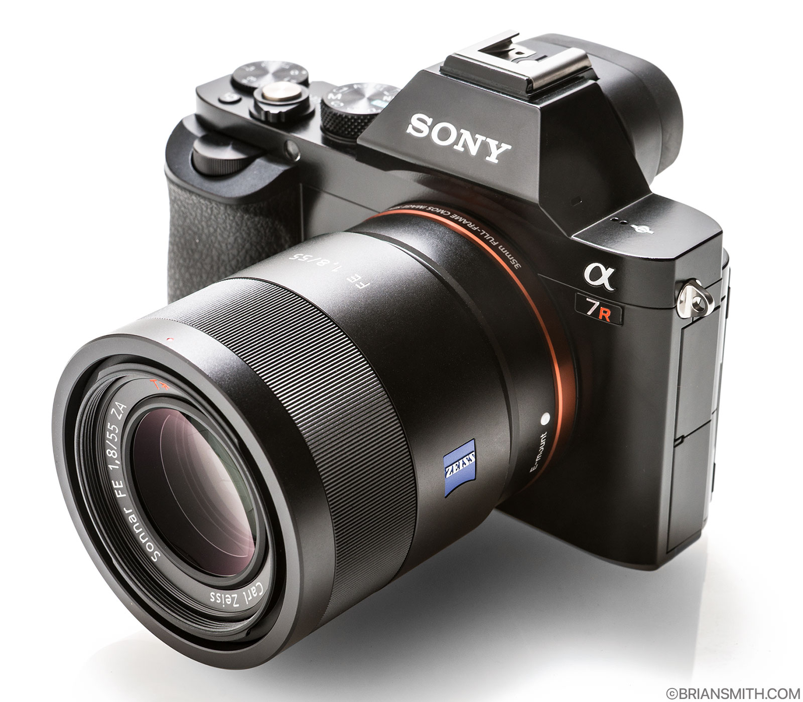 Sony a7R camera with FE 55mm F1.8 ZA lens