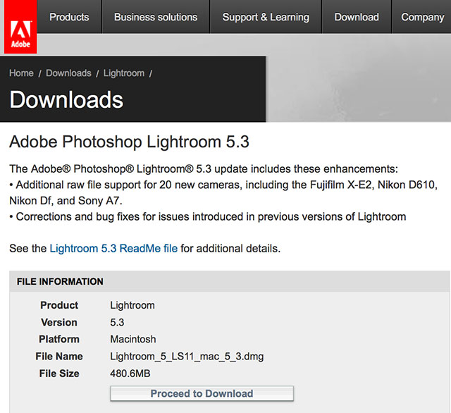 upgrading adobe lightroom 5.3