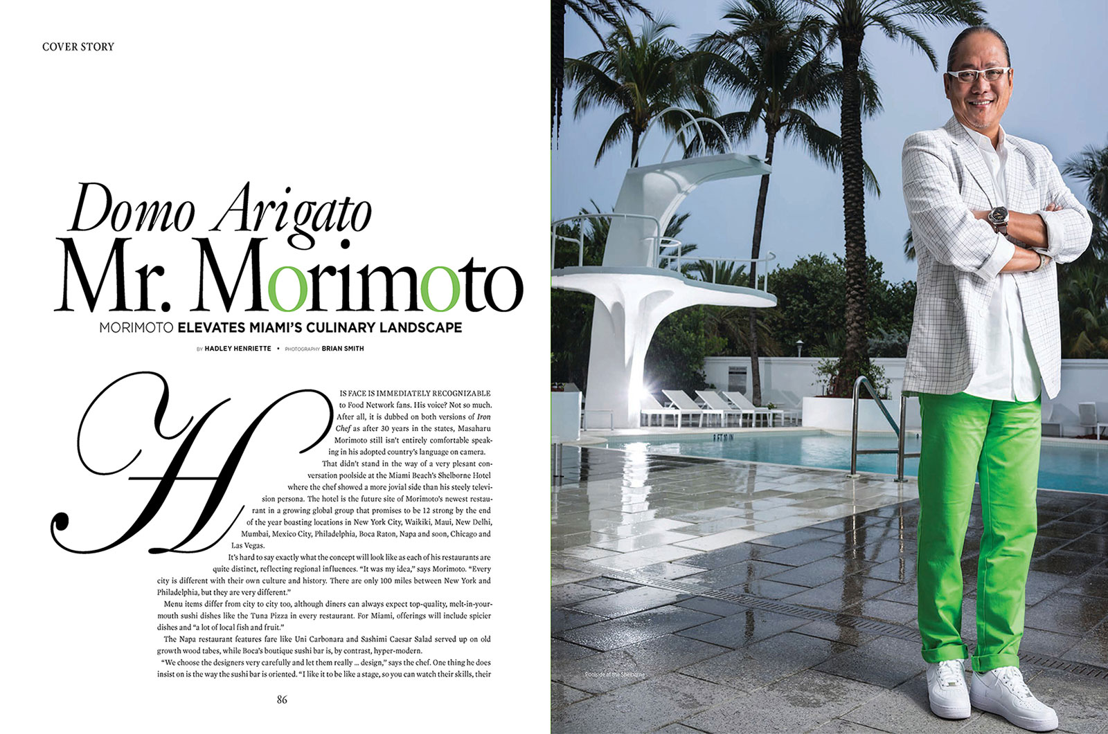 Miami photographer Brian Smith portrait photography cover shoot of iron chef morimoto