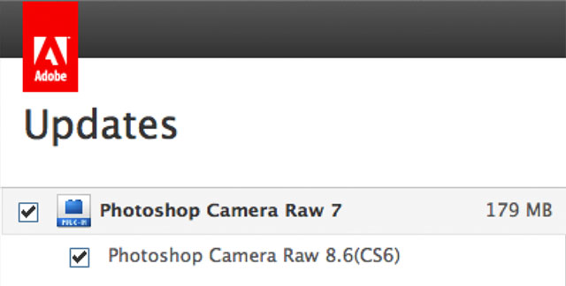 latest adobe camera raw update cs6