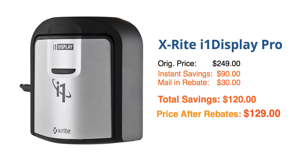 Save $120 on X-Rite i1Display Pro