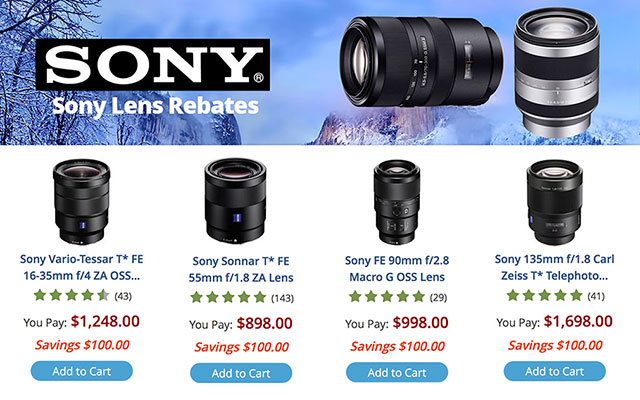 Sony Spring Savings On Lenses Cameras