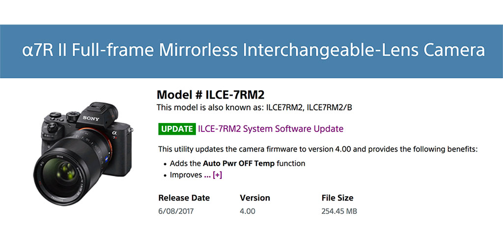 ilce-7rm3 camera firmware update for mac