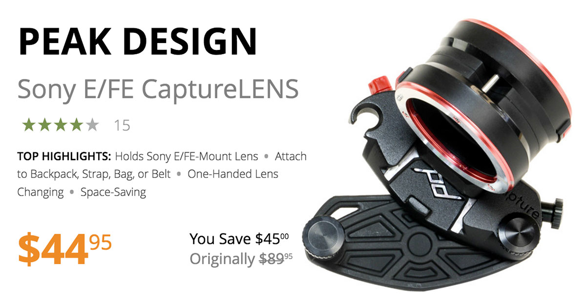 Save 50% on Peak Design CaptureLENS for Sony E-Mount