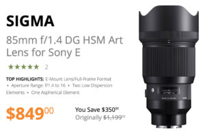 Sigma-85mm-f1-4-FE-lens-deal