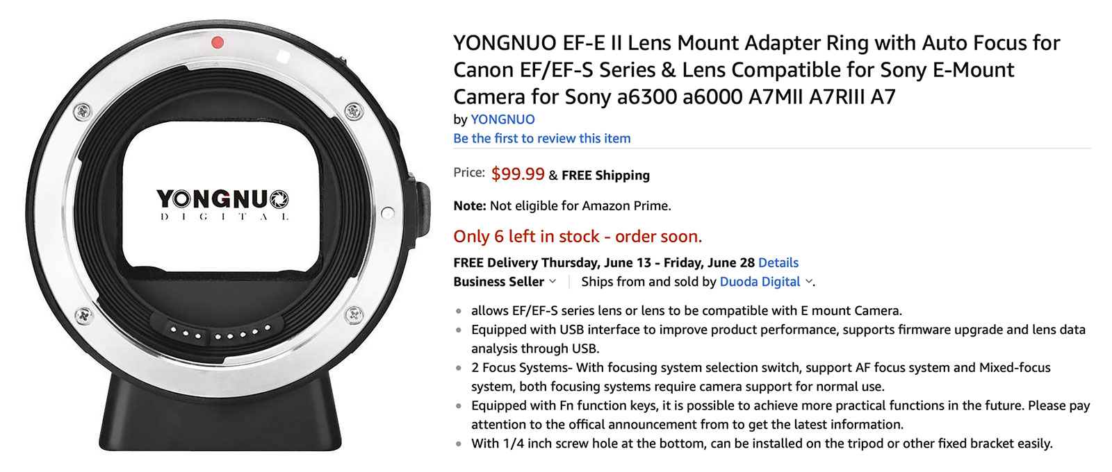 Yongnuo EF-E II Lens Mount Adapter