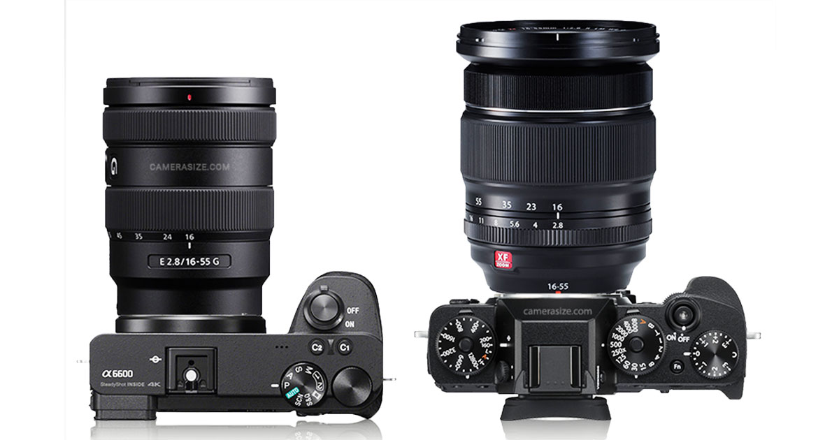 Sony E 16-55mm & E 70-350 Lens Size Compared to FujiFilm