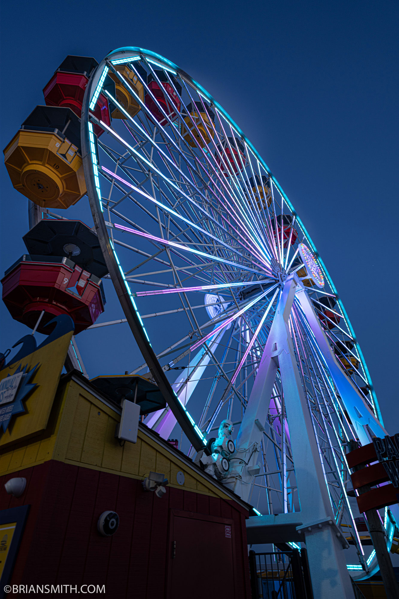 Santa Monica Pier at dusk photographed with Sony Alpha 1 and FE 35mm F1.4 GM lens