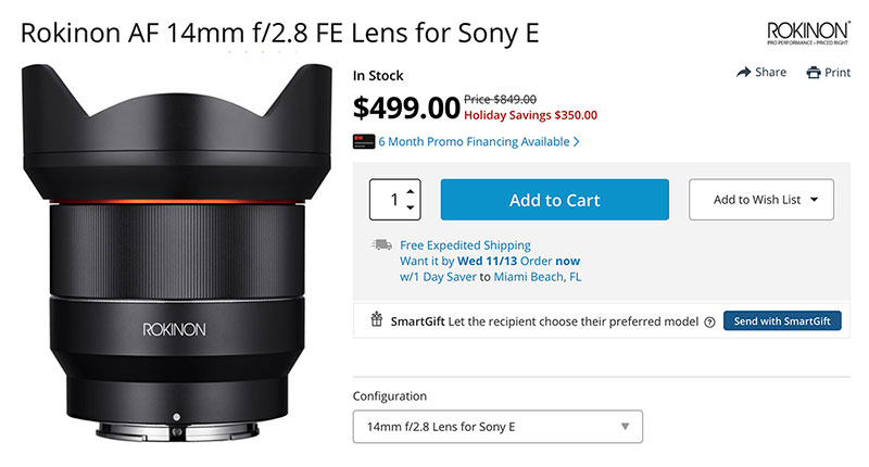 Rokinon & Samyang E-mount Lenses