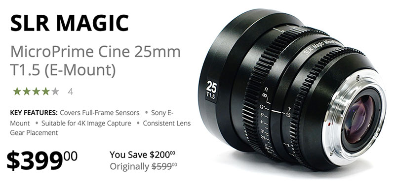 SLR Magic Apo-Microprime CINE 25mm T2.1