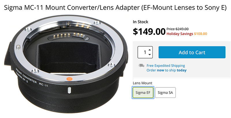 Sigma MC-11 Mount Adapter