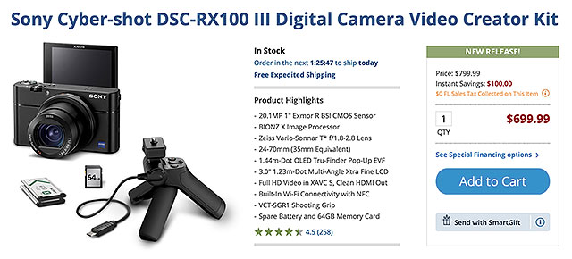 Sony Cyber-shot DSC-RX100 VII Digital Camera with Shooting Grip Kit 