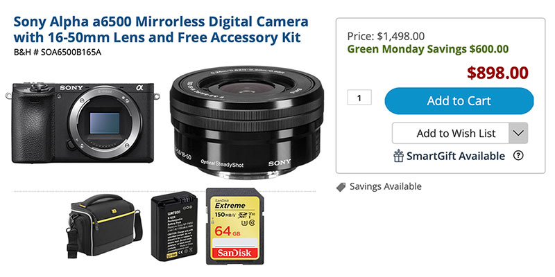 Save up to $600 on Sony a6500 Cameras & Kits - Portrait Photographers