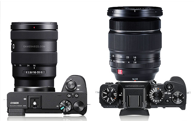 Sony E 16-55mm & E 70-350 Lens Size Compared to FujiFilm