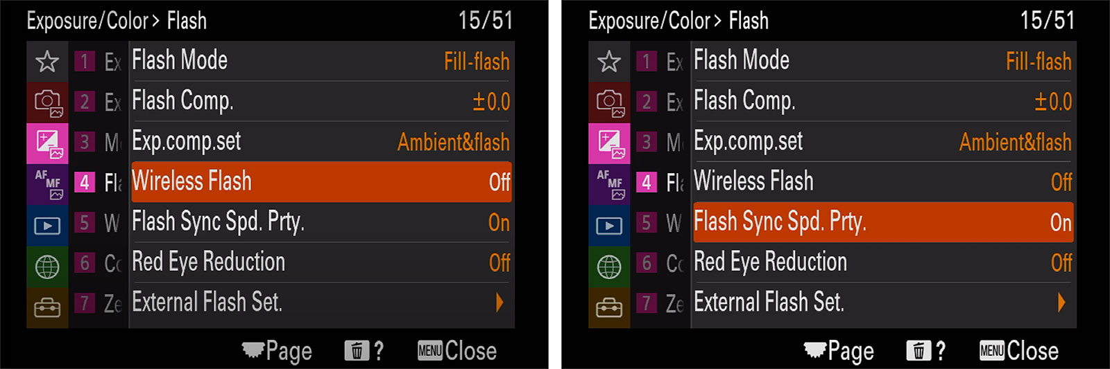 menu settings for 1/400th strobe sync with Sony a1 and Pocket Wizards