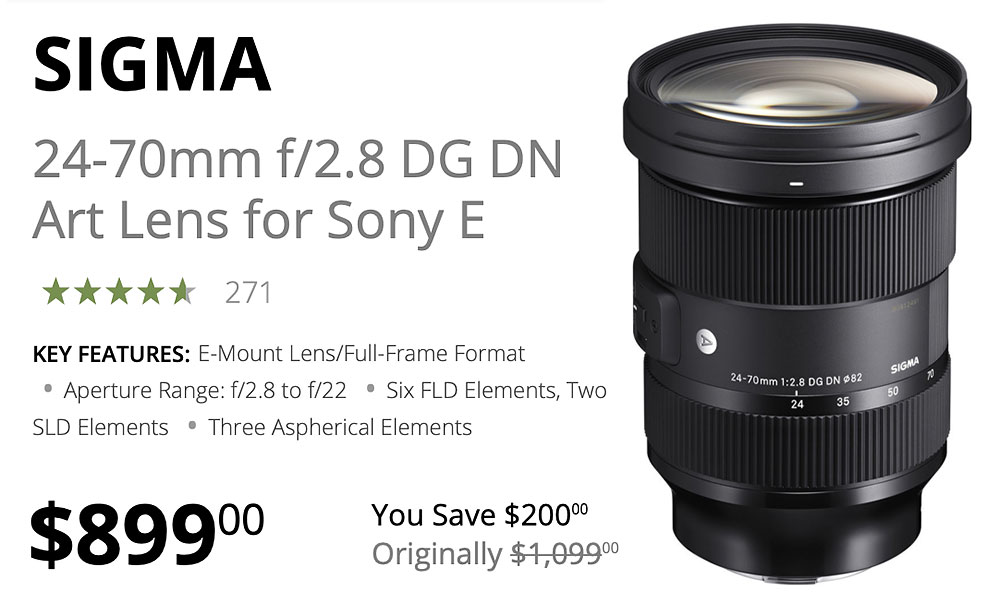 Sigma 24-70mm F2.8 FE Lens