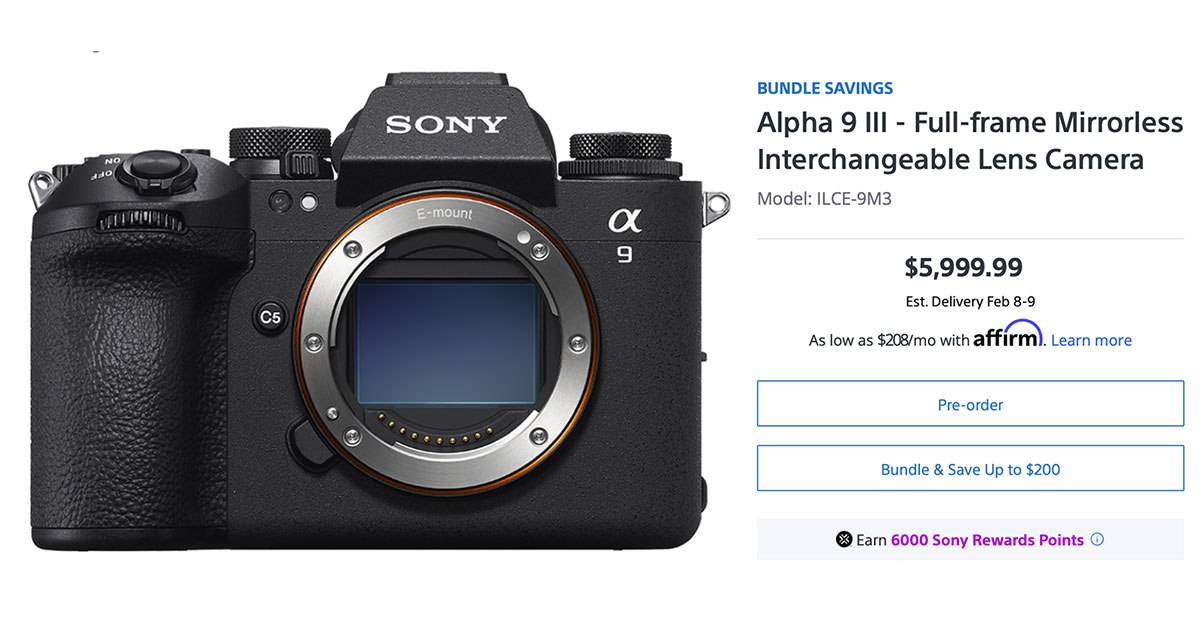 Sony Alpha 9 III Arrive February 8th